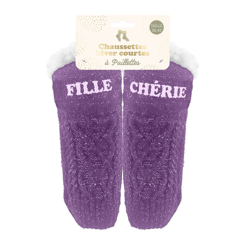 Chaussettes Hiver Courtes Paillettes Fille Cherie